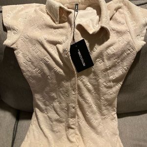 Pretty Little Thing Stone Embossed Towel Beach Romper